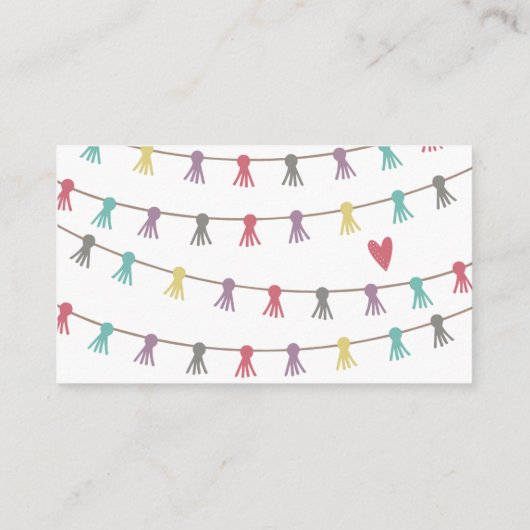 Llama bringt eine Babyduschkarte in Rosa Begleitkarte (Rückseite)