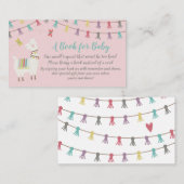 Llama bringt eine Babyduschkarte in Rosa Begleitkarte (Vorne/Hinten)