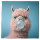 Llama Bubblegum Funny Fliese (Vorderseite)