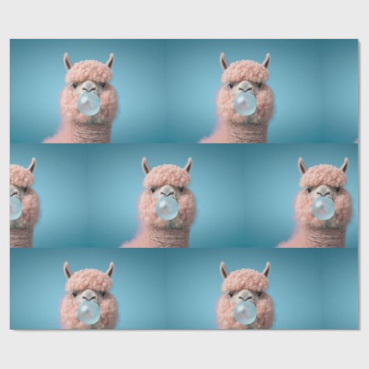 Llama Bubblegum Funny Geschenkpapier (Flach)