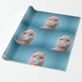 Llama Bubblegum Funny Geschenkpapier (Ungerollt)