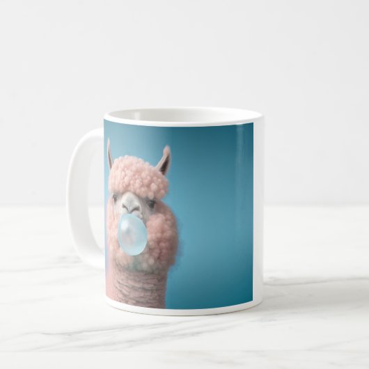 Llama Bubblegum Funny Kaffeetasse (Vorderseite Links)