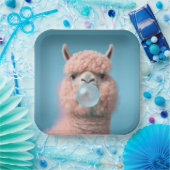 Llama Bubblegum Funny Pappteller (Party)