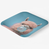 Llama Bubblegum Funny Pappteller (Gewinkelt)