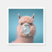 Llama Bubblegum Funny Serviette (Vorderseite)