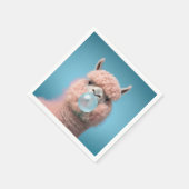 Llama Bubblegum Funny Serviette (Ecke)