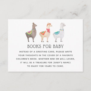 Llama-Bücher fürs Baby Bibliotheksanfrage für Ba Begleitkarte