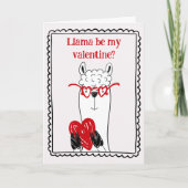 Llama By My Valentine Funny Kids Valentine's Day Karte (Vorderseite)