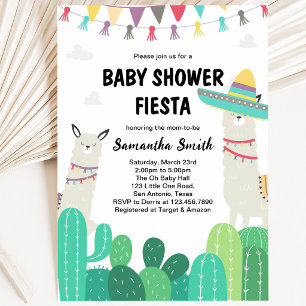 Llama Cactus Baby Shower Einladung