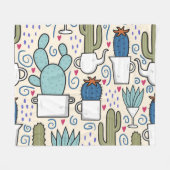 Llama Cactus: HandGezeichnet Nahtloses Design Fleecedecke (Vorderseite (Horizontal))