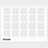 Llama Cactus Niedlicher Tiere Funny Pattern Square Quadratischer Aufkleber (Blatt)