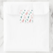 Llama Cactus Niedlicher Tiere Funny Pattern Square Quadratischer Aufkleber (Tasche)