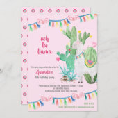 Llama Cactus Whole Llama Fun Girls Birthday Party Einladung (Vorne/Hinten)