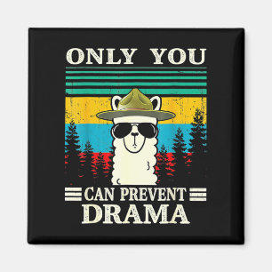 Llama Camping Nur du kannst Drama Vintage C verhin Magnet