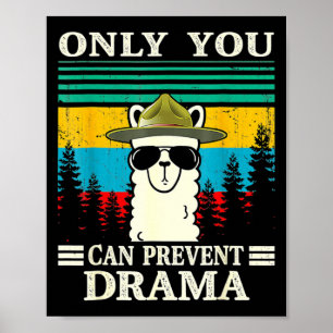Llama Camping Nur du kannst Drama Vintage C verhin Poster