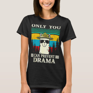 Llama Camping Only You Can Prevent Drama Vintage C T-Shirt