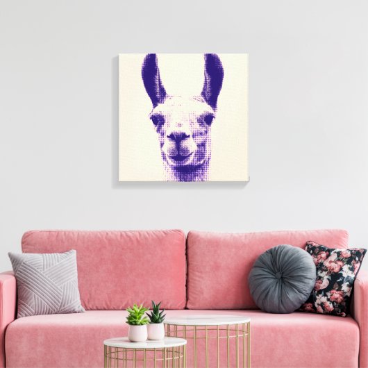 Llama Canvas Print Leinwanddruck (Insitu (Wohnzimmer))