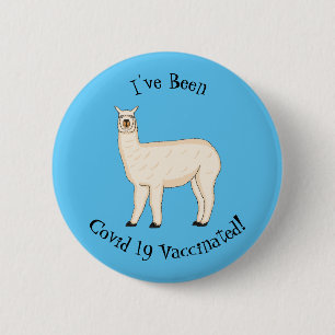 Llama cartoon button