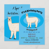Llama cartoon einladung (Vorne/Hinten)