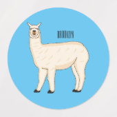 Llama cartoon etiketten (Design 2)