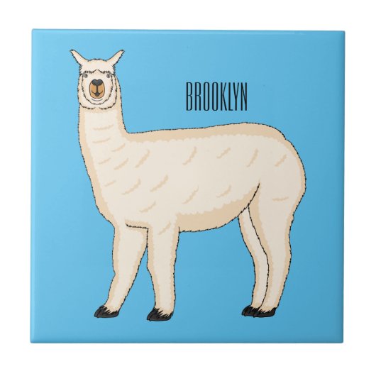 Llama cartoon fliese (Vorderseite)
