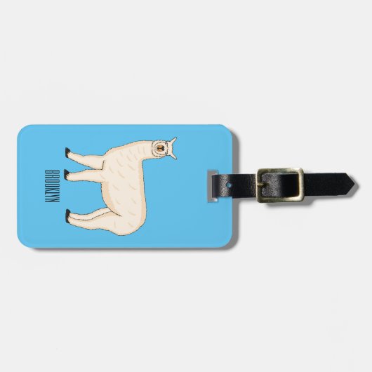 Llama cartoon gepäckanhänger (Vorderseite horizontal)