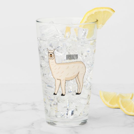 Llama cartoon glas (Rückseite Ice)