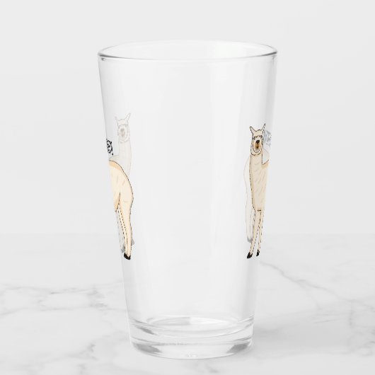 Llama cartoon glas (Links)