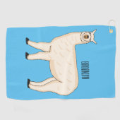 Llama cartoon golfhandtuch (Horizontal)