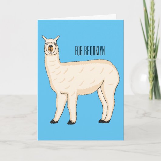 Llama cartoon illustration karte (Vorderseite)