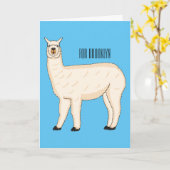 Llama cartoon illustration karte (Gelbe Blume)
