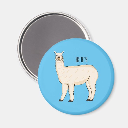 Llama cartoon magnet (Vorderseite/Rückseite)