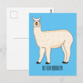 Llama cartoon postkarte (Vorne/Hinten)