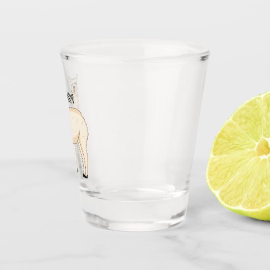 Llama cartoon schnapsglas (Rechts)