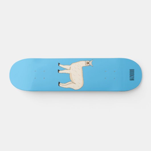 Llama cartoon skateboard (Horizontal)