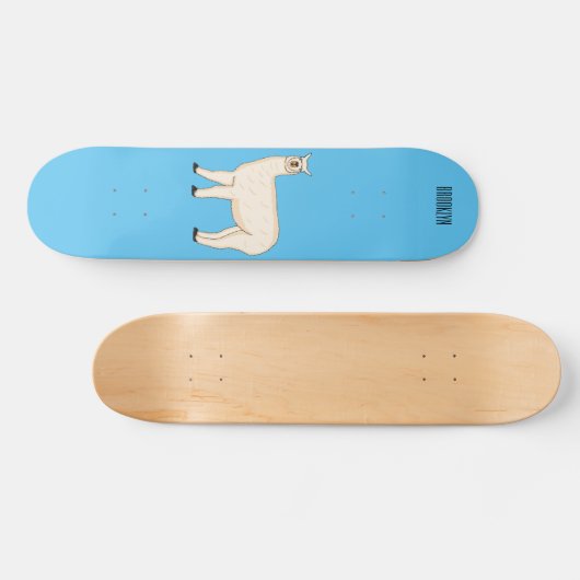 Llama cartoon skateboard (Horizontal)