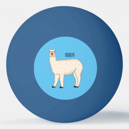 Llama cartoon tischtennisball (Vorderseite)
