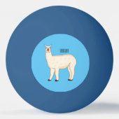 Llama cartoon tischtennisball (Rückseite)
