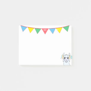 Llama-Cartoon und mehrfarbige Bänder To-Do-Liste Post-it Klebezettel