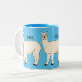 Llama cartoon zweifarbige tasse (Vorderseite Links)