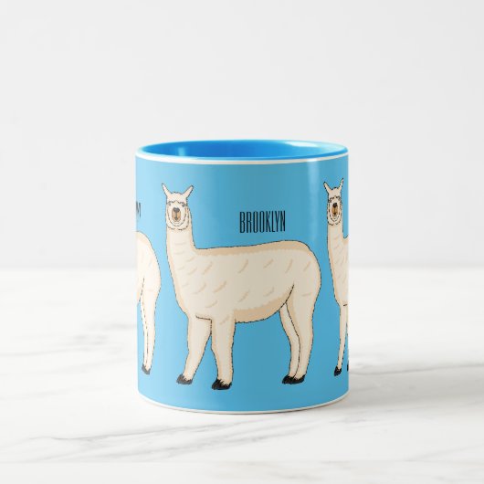 Llama cartoon zweifarbige tasse (Mittel)
