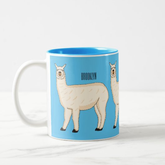 Llama cartoon zweifarbige tasse (Links)
