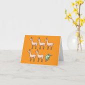 Llama Chameleon Faltkarte Karte (Gelbe Blume)