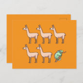 Llama Chameleon Faltkarte Postkarte (Vorne/Hinten)