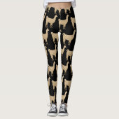 Llama Champagne Gold Glitzer Glitzern Leggings (Vorderseite)