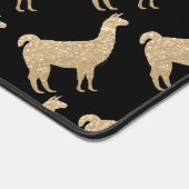 Llama Champagne Gold Glitzern musterndes Monogramm Schreibtischunterlage (Ecke)