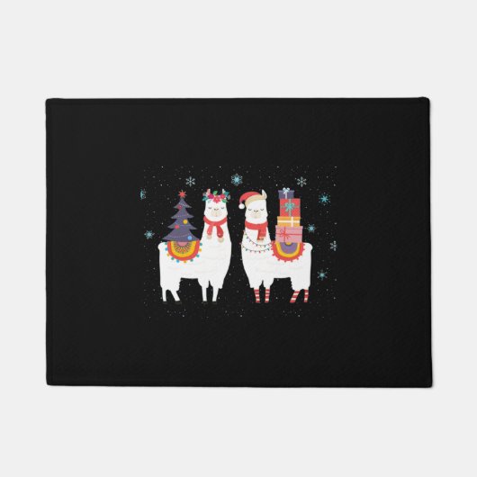 Llama Christmas - Alpaca Weihnachten Fußmatte (Vorderseite)