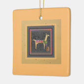 Llama Christmas Flat Tile Keramikornament (Links)