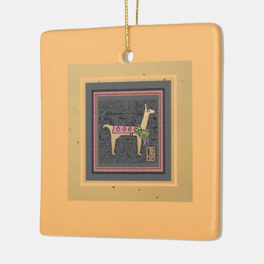 Llama Christmas Flat Tile Keramikornament (Links)