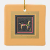 Llama Christmas Flat Tile Keramikornament (Rückseite)